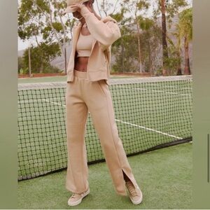 Pact Ginger Root Posey Wide Leg Flare Sweatpants